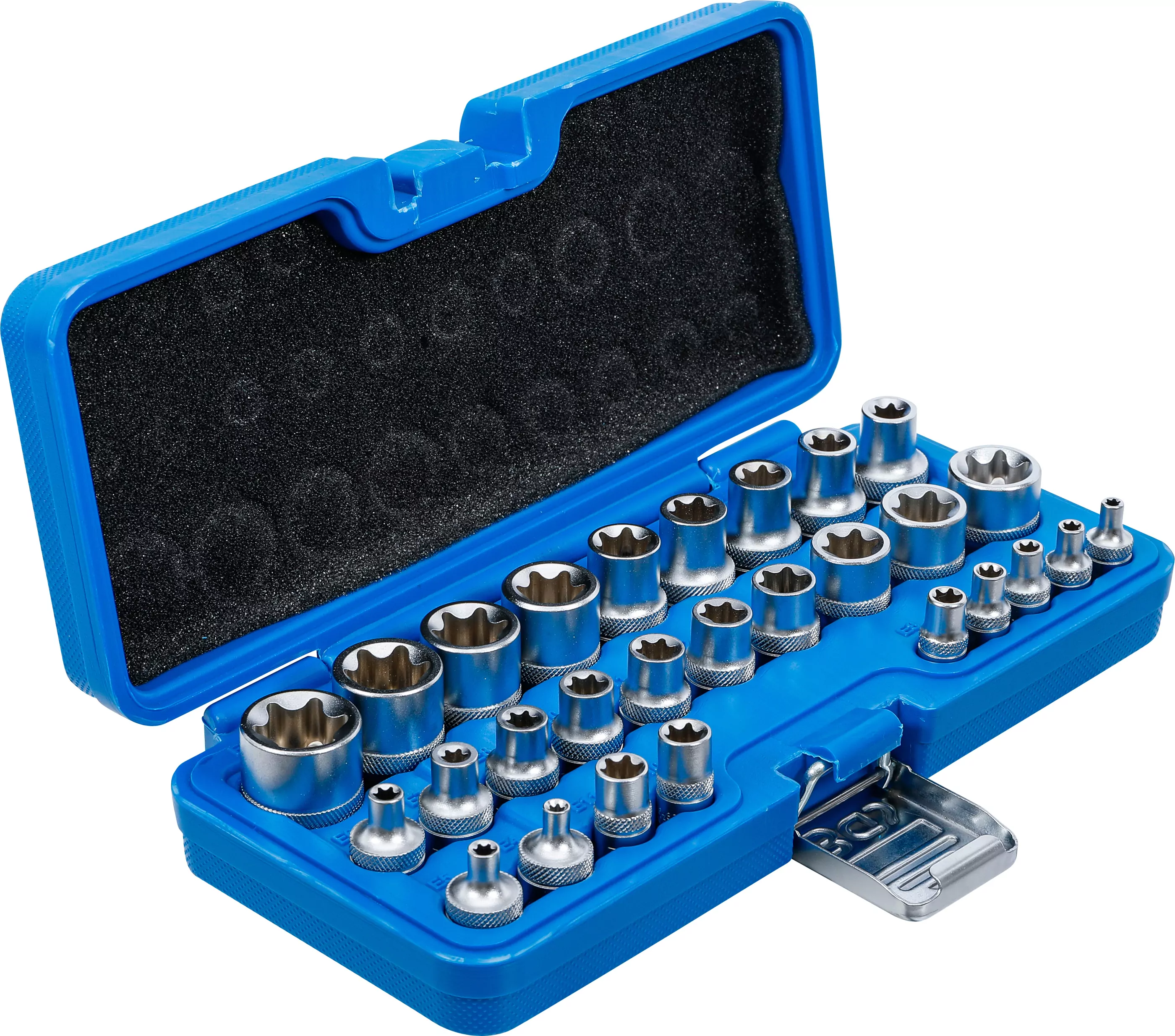 Steckschlüssel-Einsatz-Satz, E-Profil | Antrieb Innenvierkant 6,3 mm (1/4") / 12,5 mm (1/2") | SW E4 - E24 | 28-tlg.