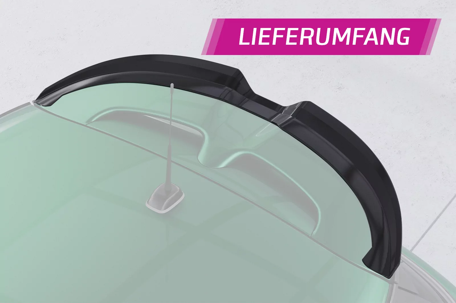 Heckflügel mit ABE für Mini F55 / F56 JCW / JCW-Trim HF946 Schwarz Strukturiert