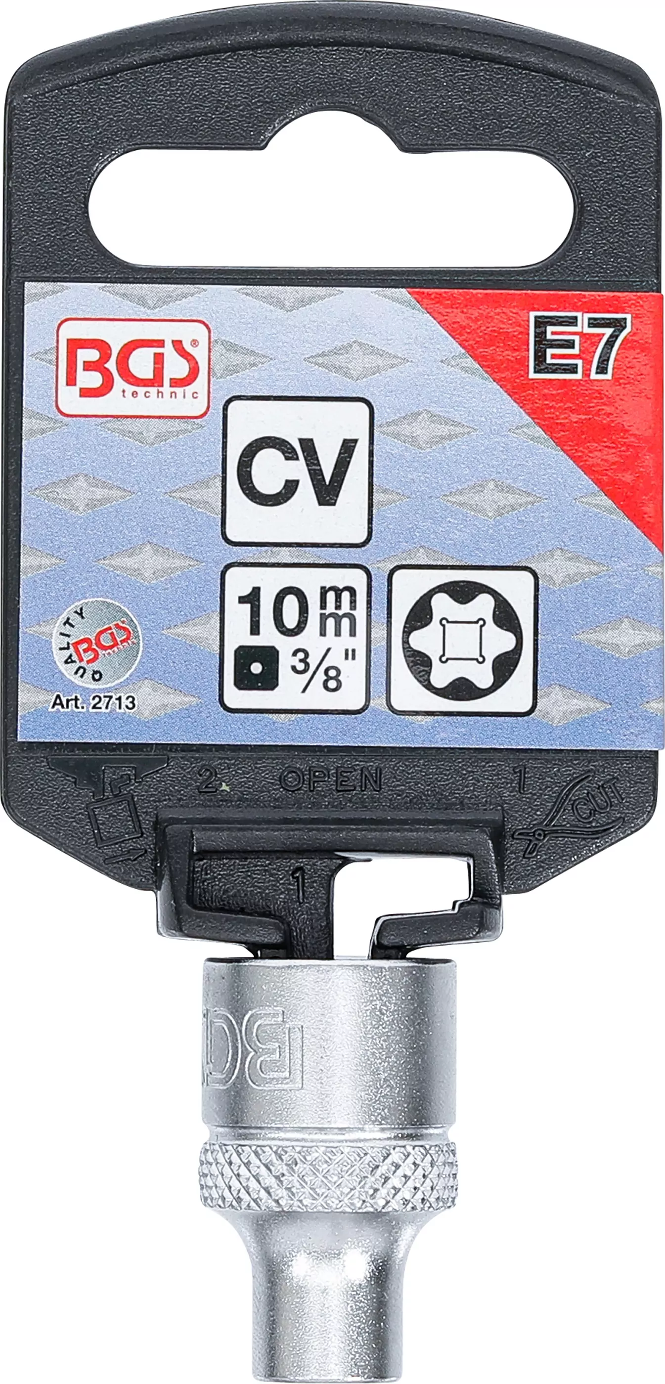 Steckschlüssel-Einsatz E-Profil | Antrieb Innenvierkant 10 mm (3/8") | SW E7