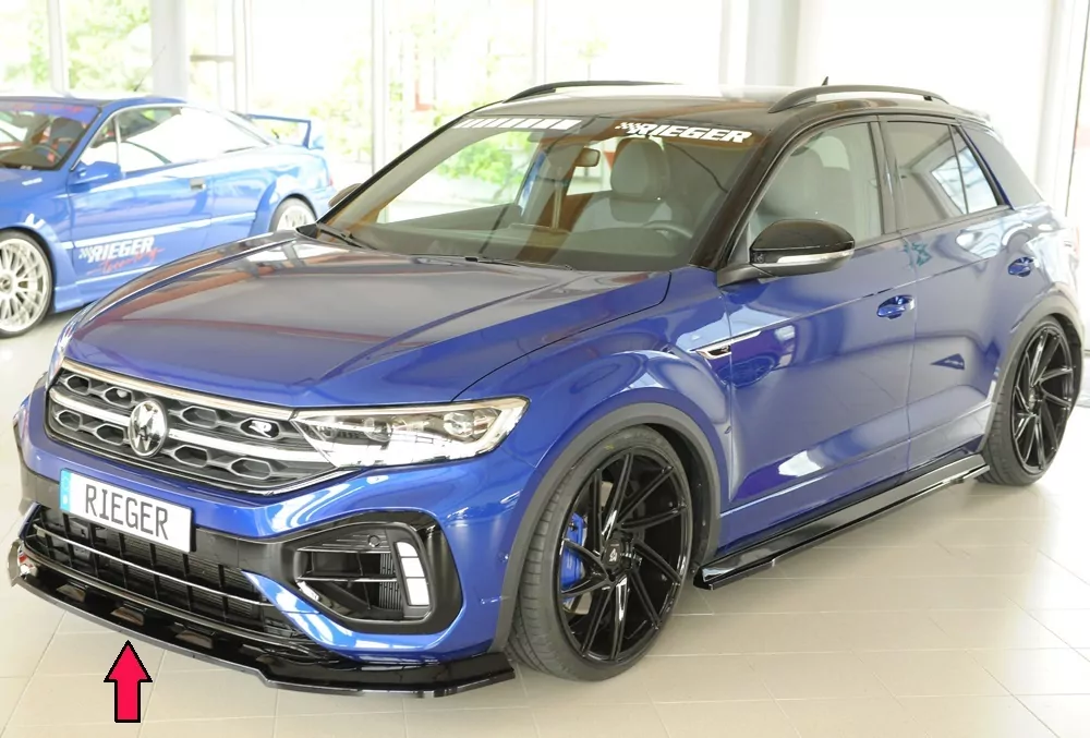 Rieger Spoilerschwert nur für R / R-Line glanz schwarz für VW T-Roc R (A1) 5-tür. 01.22- (ab Facelift)