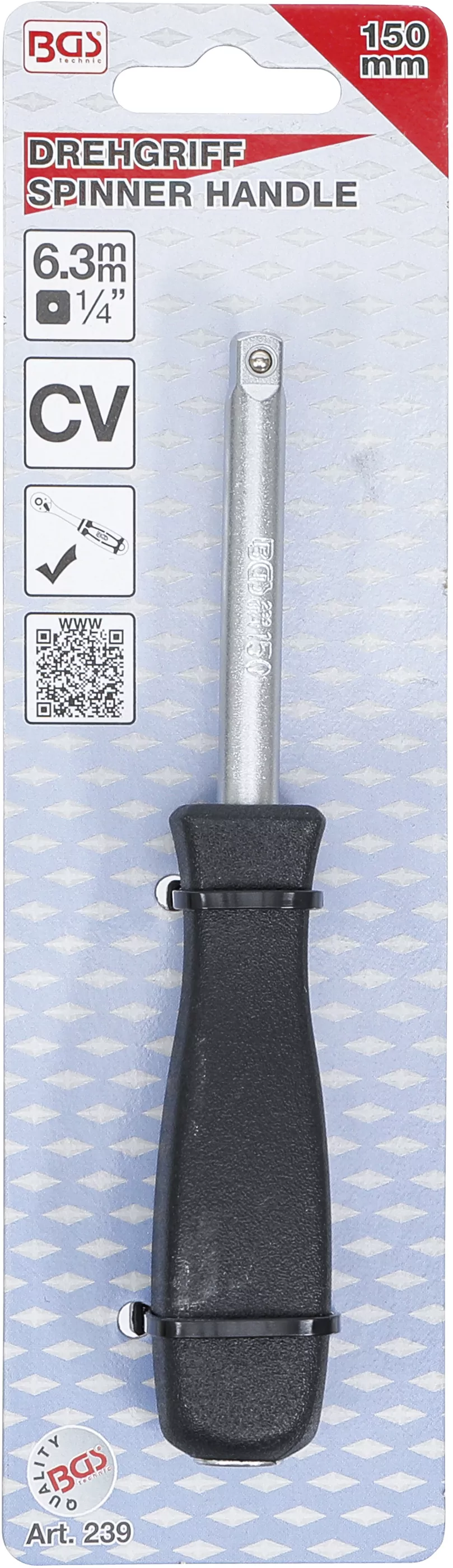 Drehgriff | Abtrieb Außenvierkant 6,3 mm (1/4") | 150 mm