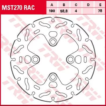 Bremsscheibe starr MST270RAC