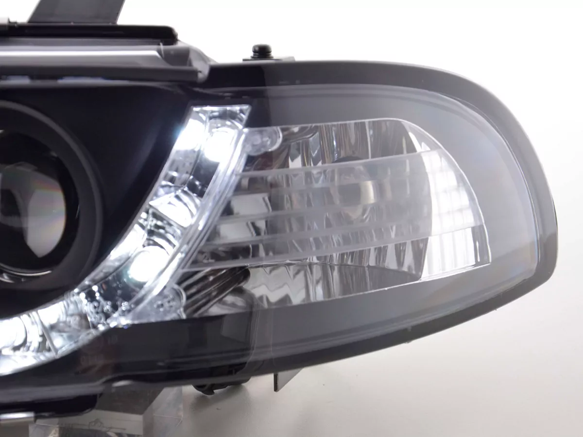 Scheinwerfer Set Daylight LED Tagfahrlicht Audi A4 B5 8D Bj. 94-99 schwarz