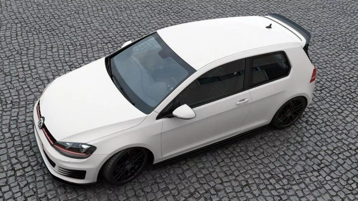 Spoiler CAP Passend Für Passend Für VW GOLF 7 GTI CLUBSPORT Schwarz Hochglanz Schwarz Hochglanz