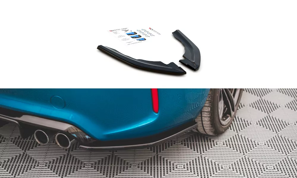 Heck Ansatz Flaps Diffusor V.3 Für BMW M2 F87 Schwarz Hochglanz