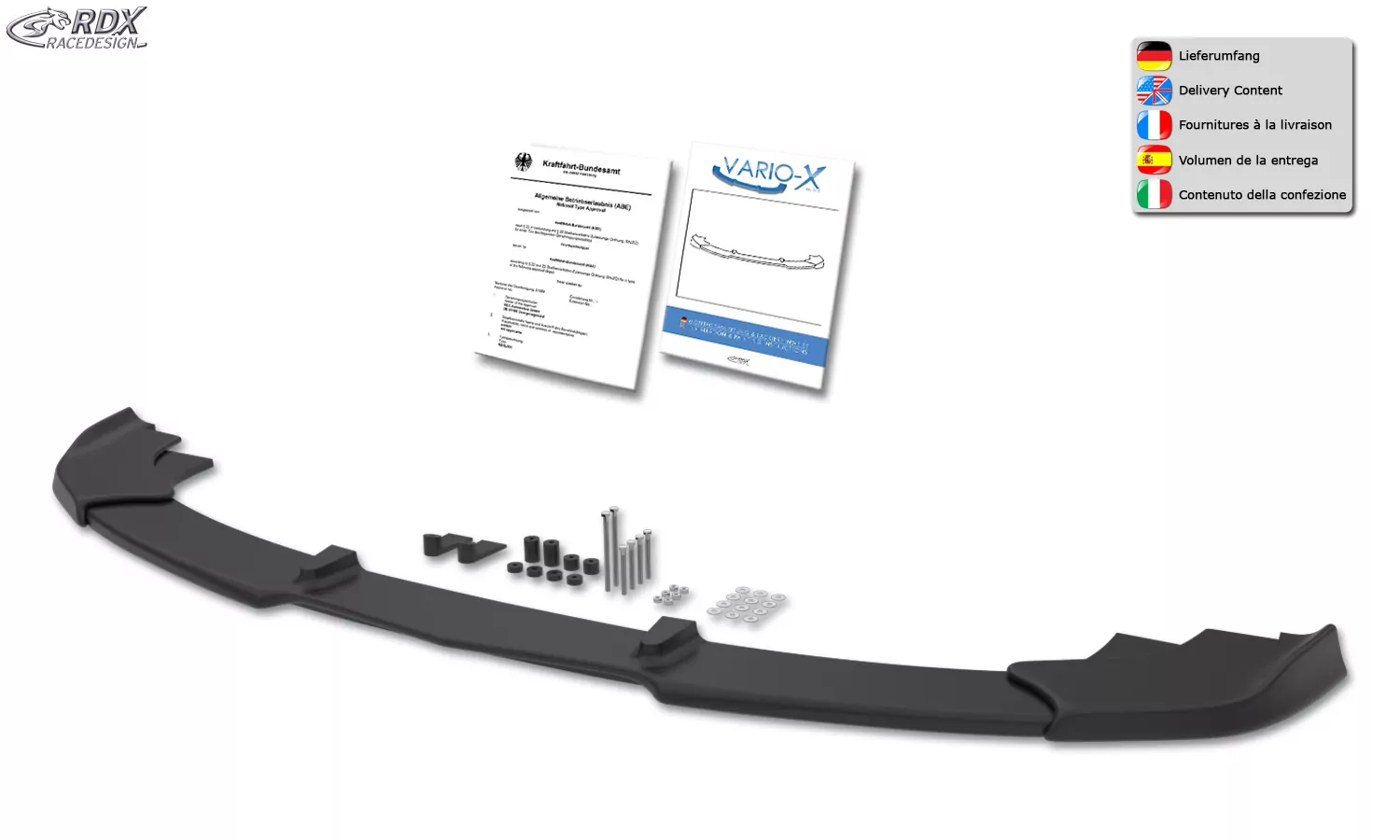 RDX Frontspoiler VARIO-X für MERCEDES E-Klasse W212 AMG 2009-2013 Frontlippe Front Ansatz Vorne Spoilerlippe