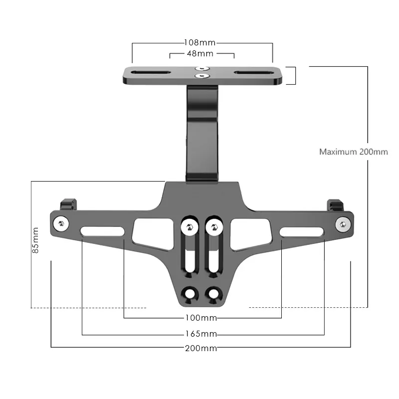 Universal Motorrad Kennzeichenhalter CNC Aluminium