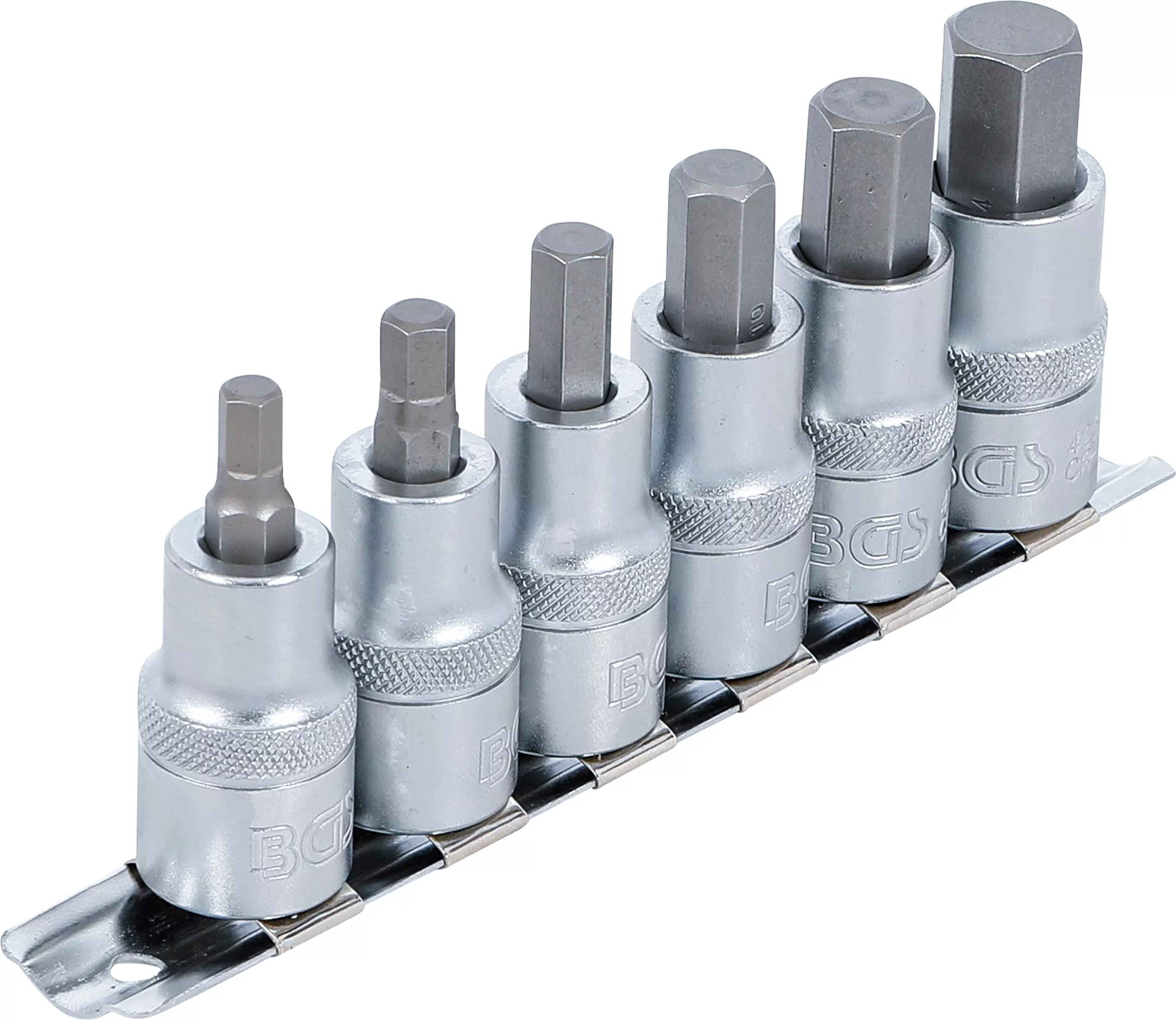 Bit-Einsatz-Satz | Antrieb Innenvierkant 12,5 mm (1/2") | Innensechskant 6 - 14 mm | 6-tlg.