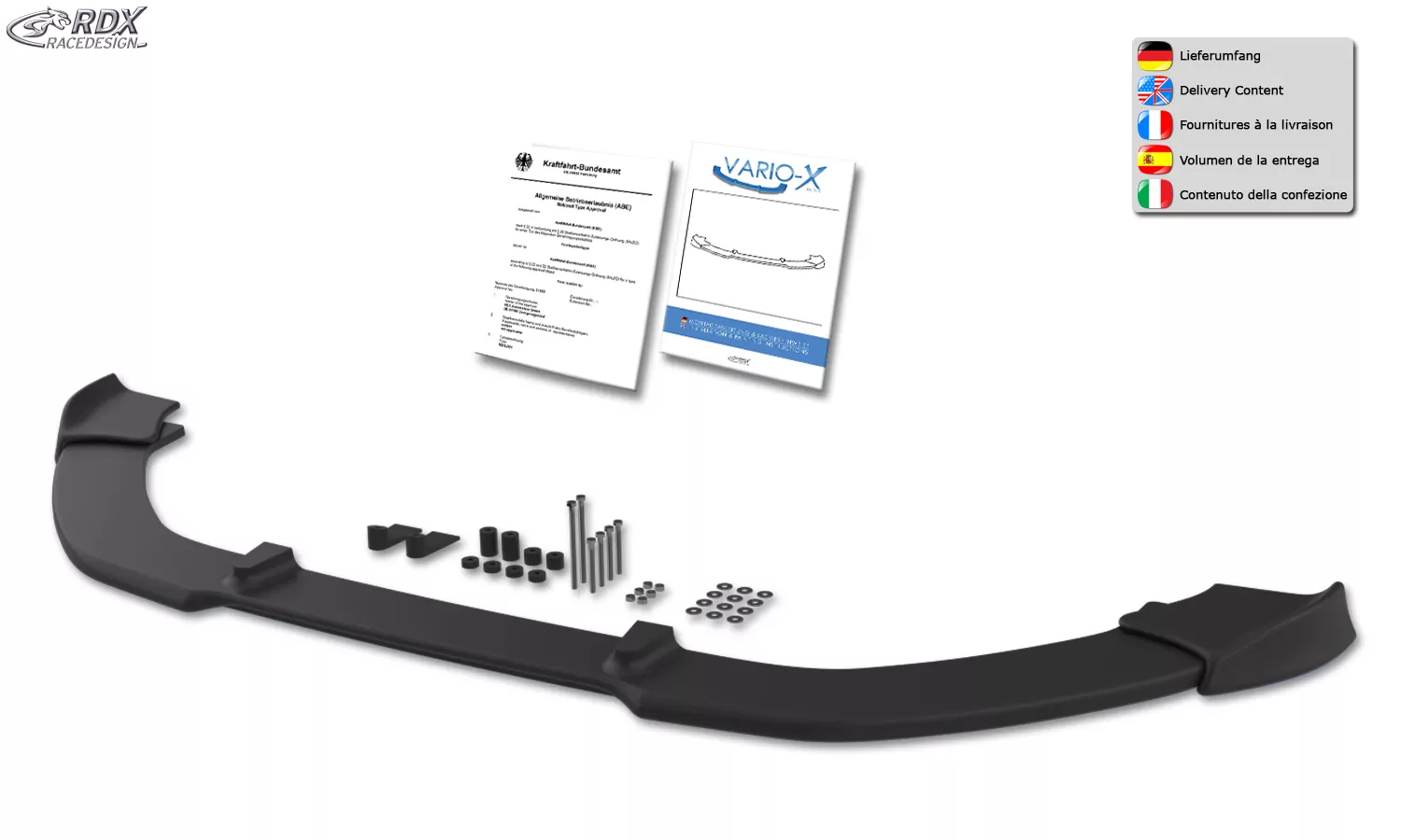 RDX Frontspoiler VARIO-X für CITROEN C4 Grand Picasso 2013+ Frontlippe Front Ansatz Vorne Spoilerlippe