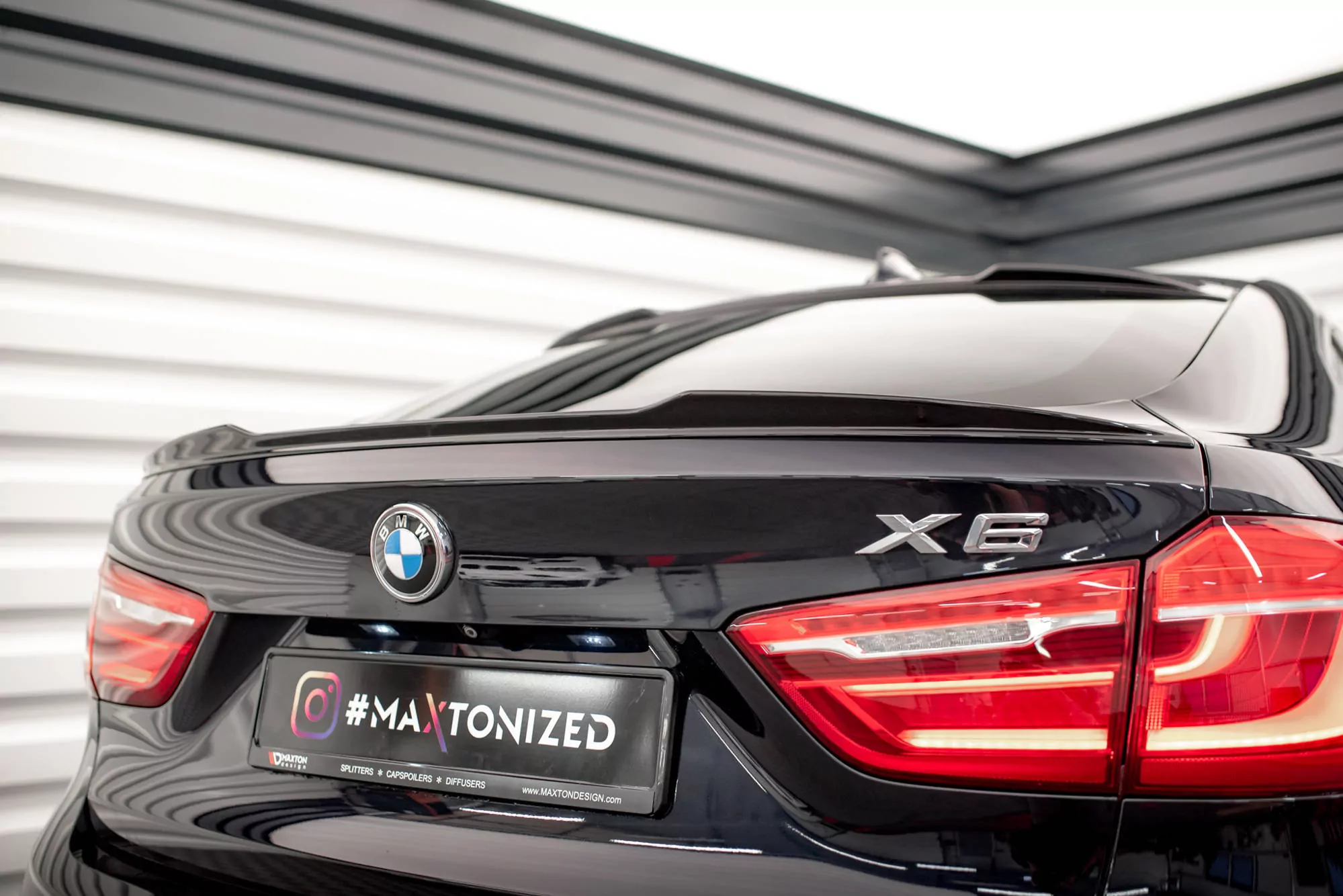 Spoiler CAP Für 3D V.1 BMW X6 F16 M-Paket / X6 M F86 Schwarz Hochglanz