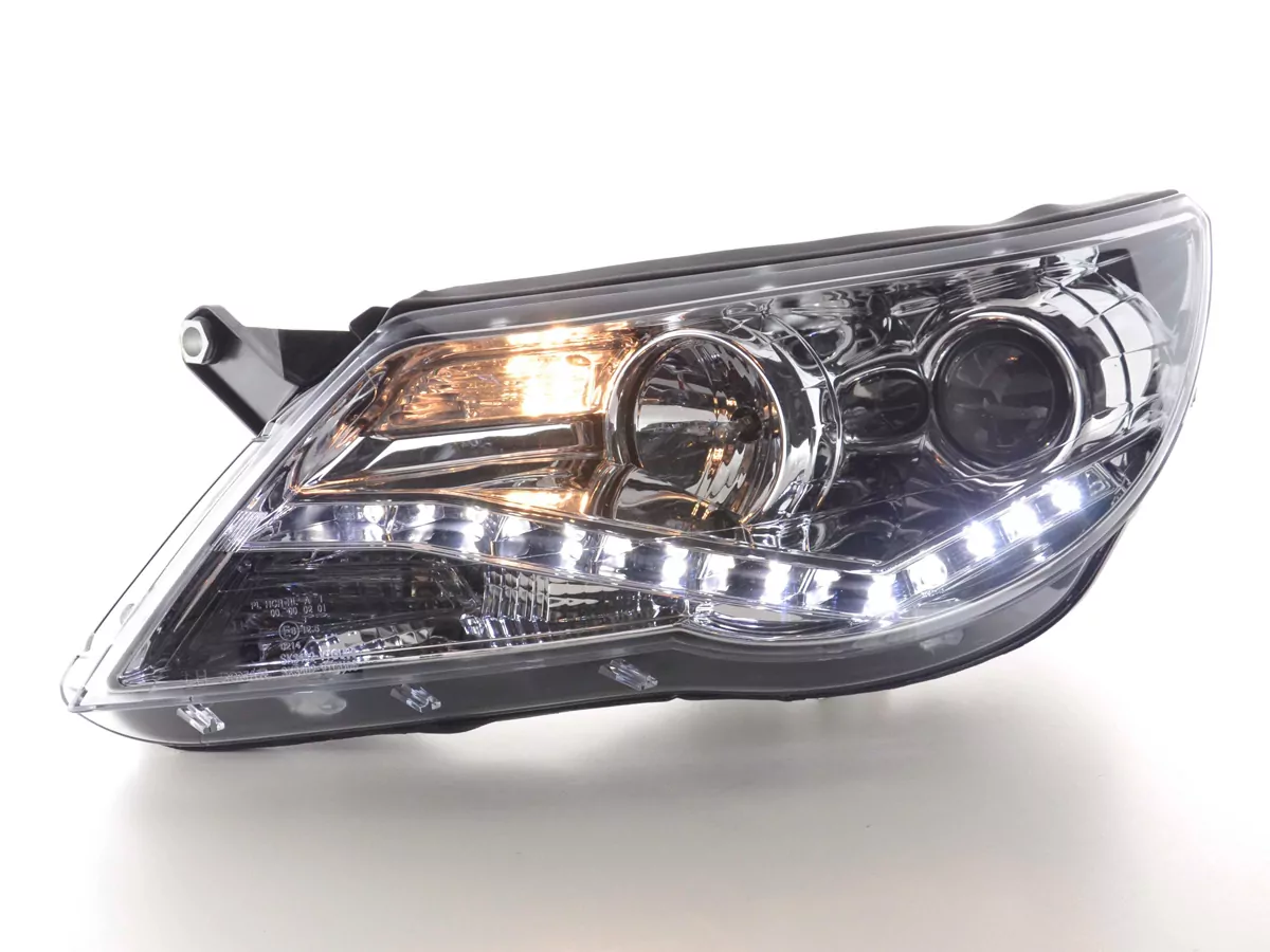 Scheinwerfer Set Daylight LED TFL-Optik VW Tiguan Bj. 07-11 chrom