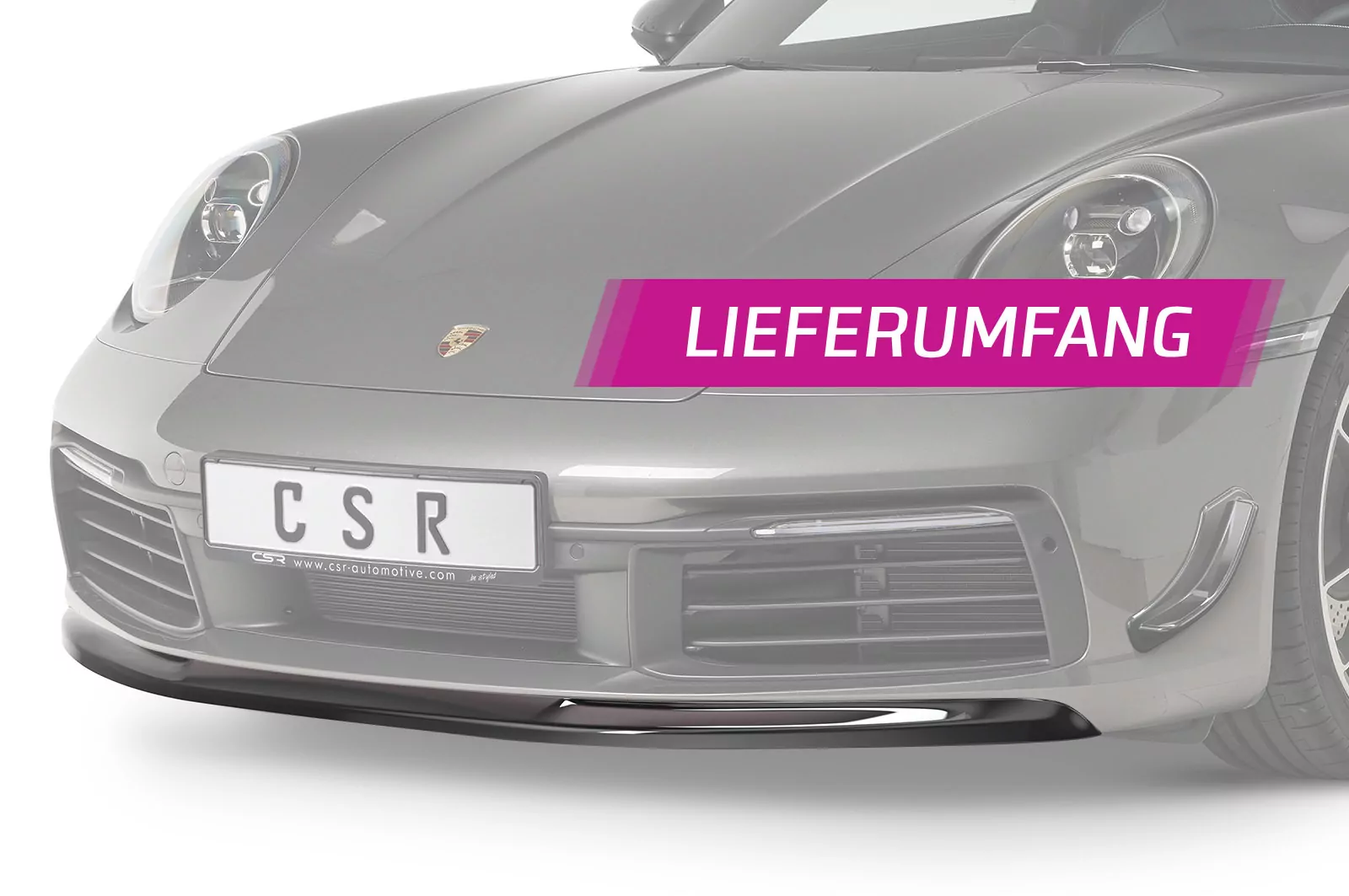 Cup-Spoilerlippe mit ABE für Porsche 911/992 CSL461-M Carbon Look (matt)