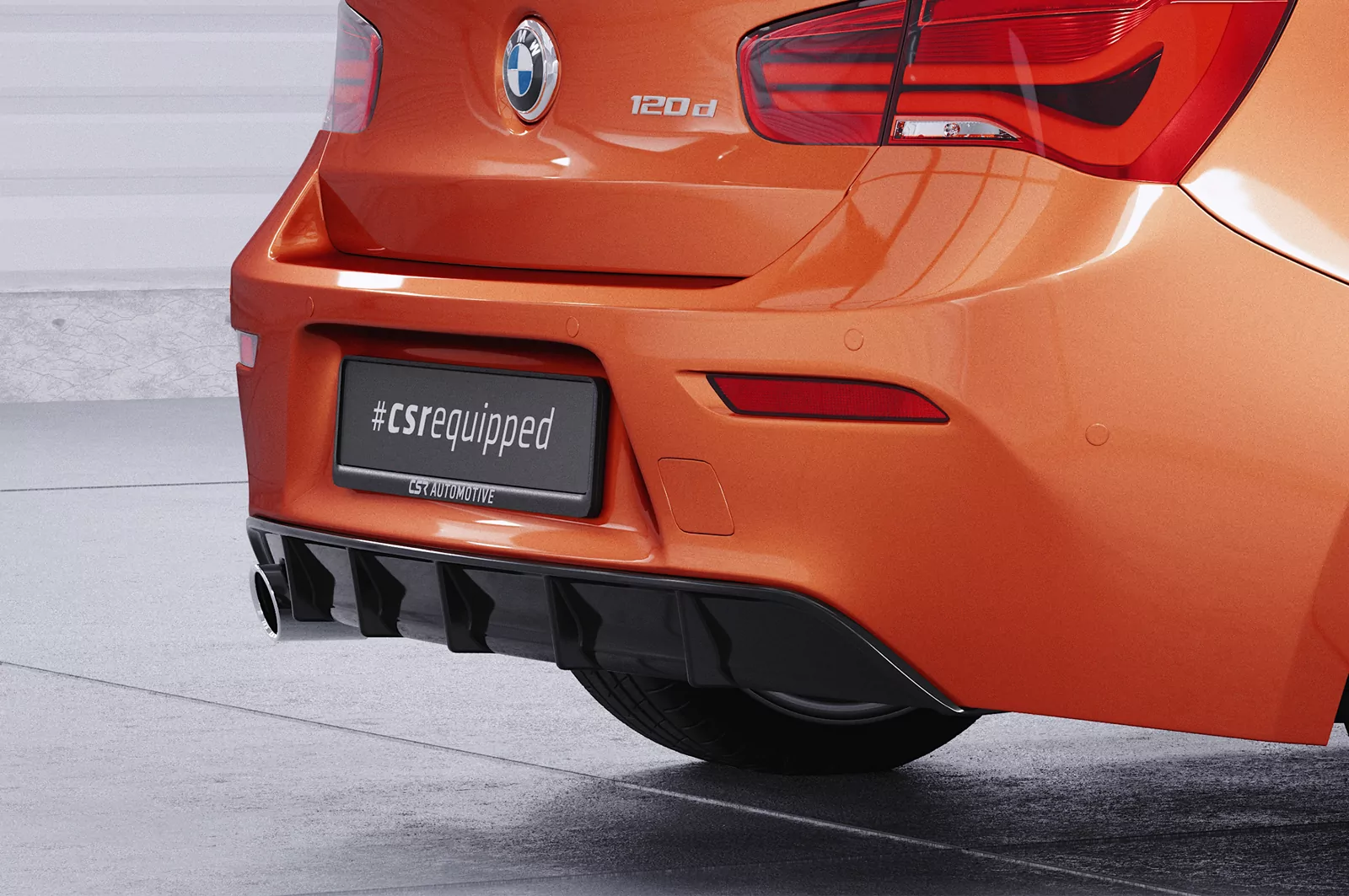 Heckansatz für BMW 1er F20 / F21 LCI HA258 Strukturiert (schwarz matt)