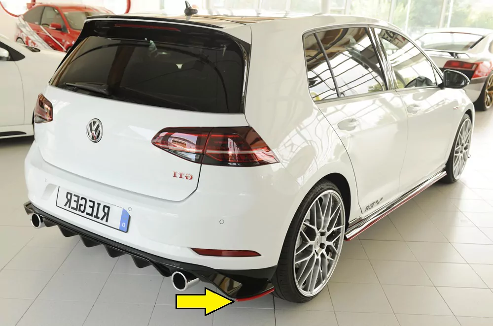 Rieger Heckschürzenansatz seitlich rechts für VW Golf 7 GTI-TCR | 5-tür. 01.19- für orig. Heckansatz VW Golf 7 GTI-TCR