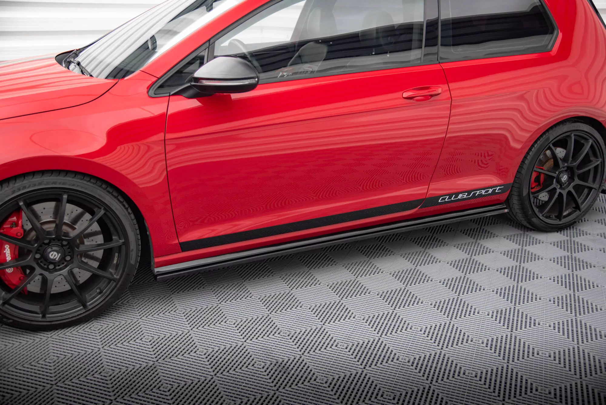 Seiten Schweller Ansätze Side Skirts Diffusor Schwarz Passend Für VW GOLF 7 GTI Clubsport Schwarz Hochglanz