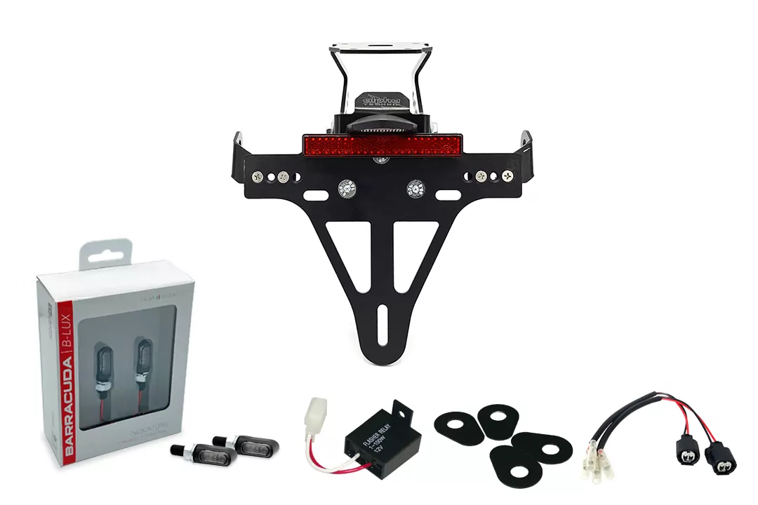 Kennzeichenhalter-Blinker-Kit M-LED (vorne + hinten) für Kawasaki Z900RS ab Modelljahr 2018 Typ ZR900C u. ab Modelljahr 2021 Typ ZR900K