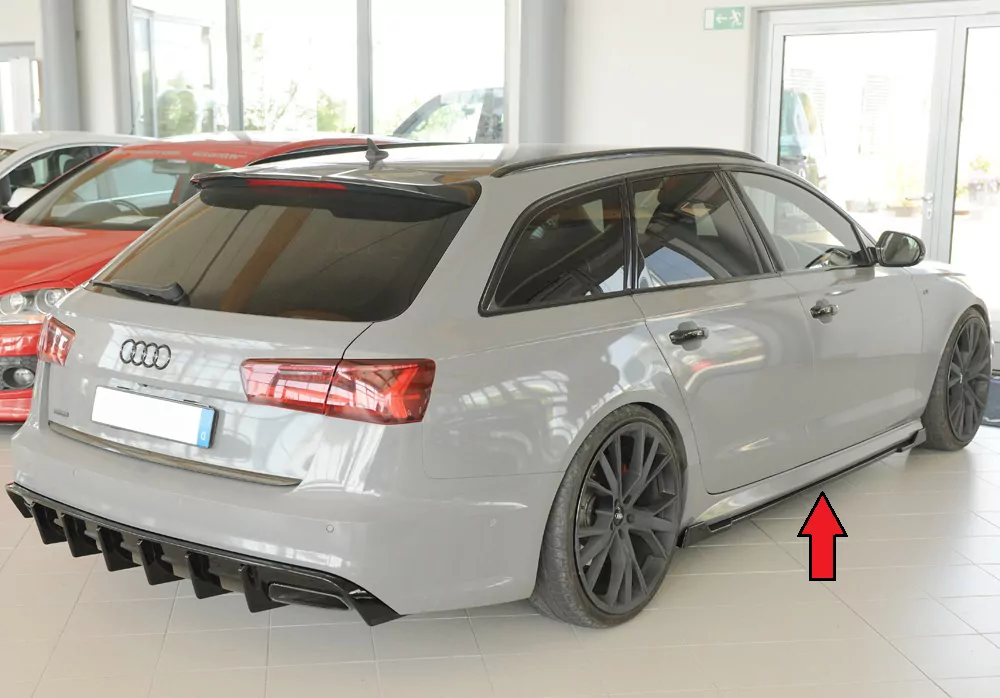 Rieger Seitenschweller rechts ansatz (2-tlg.) glanz schwarz für Audi A6 S6 (4G/C7) Lim. 09.14- (ab Facelift)