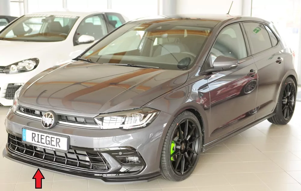 Rieger Spoilerschwert matt schwarz für VW Polo (AW) R-Line 5-tür. 06.21- (ab Facelift)