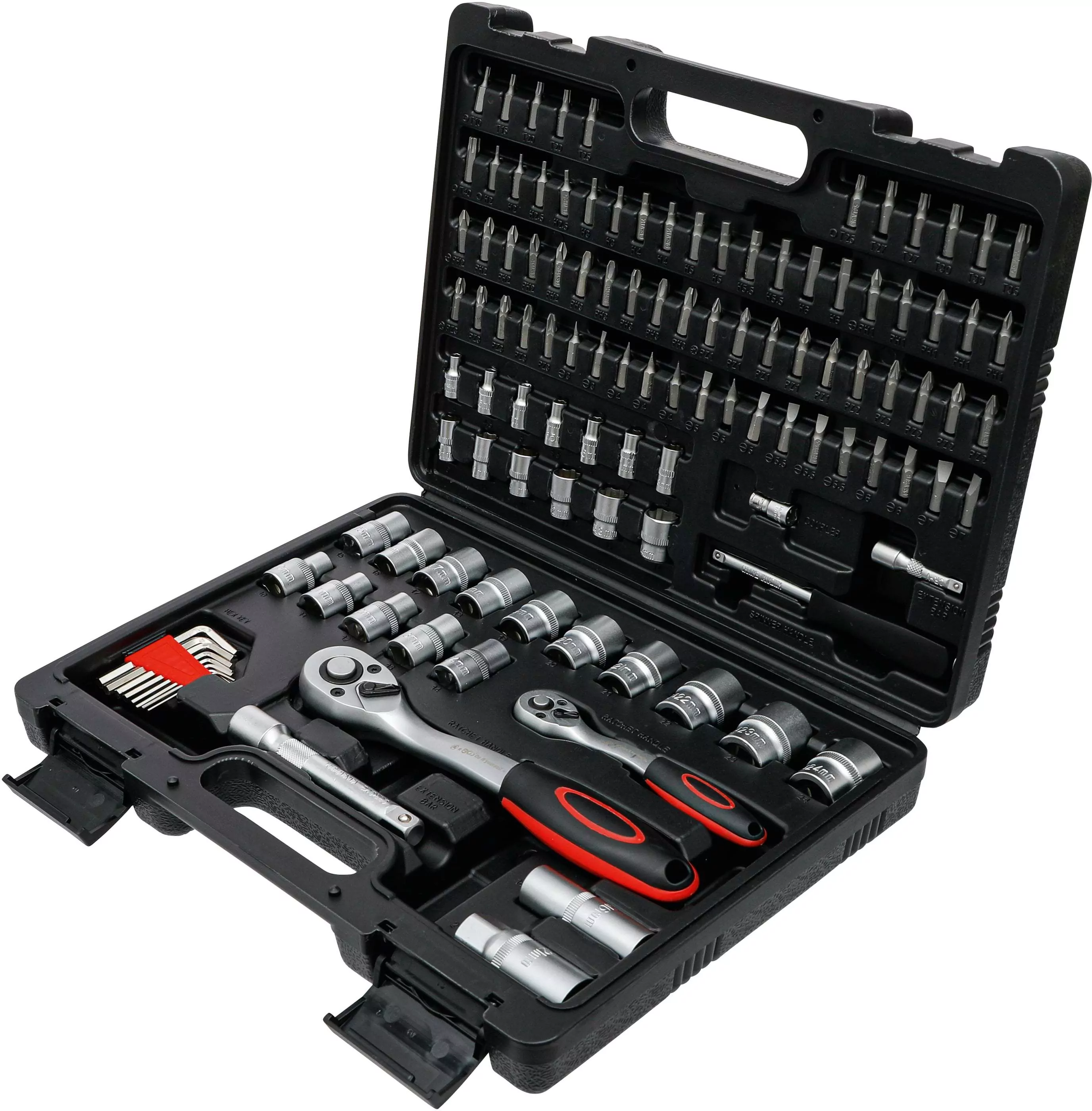 Steckschlüssel-Satz Wellenprofil | Antrieb 6,3 mm (1/4") / 12,5 mm (1/2") | 115-tlg.