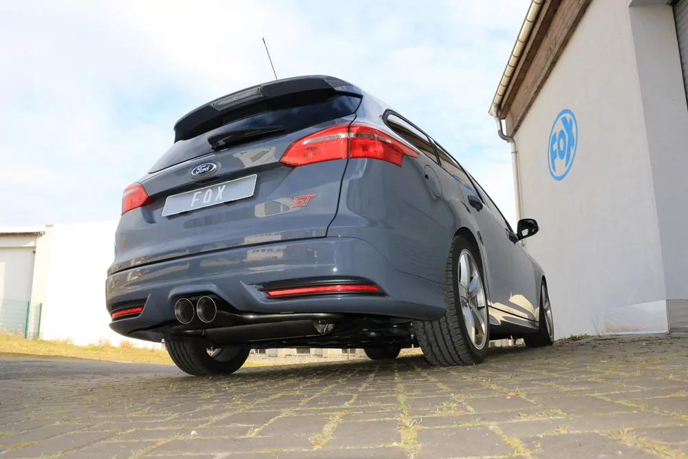 Ford Focus III ST Turnier Diesel  Endschalldämpfer quer Ausgang mittig - 2x100 Typ 25 mittig