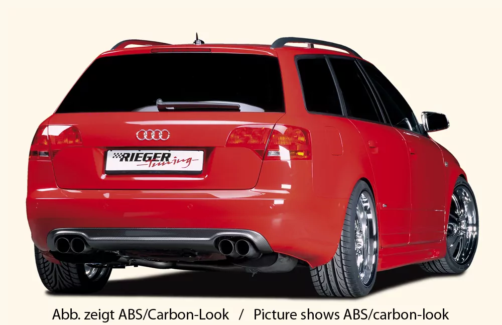 Rieger Heckeinsatz für Audi A4 (8E) Typ B7 - Avant 11.04- (ab Facelift) carbon optik