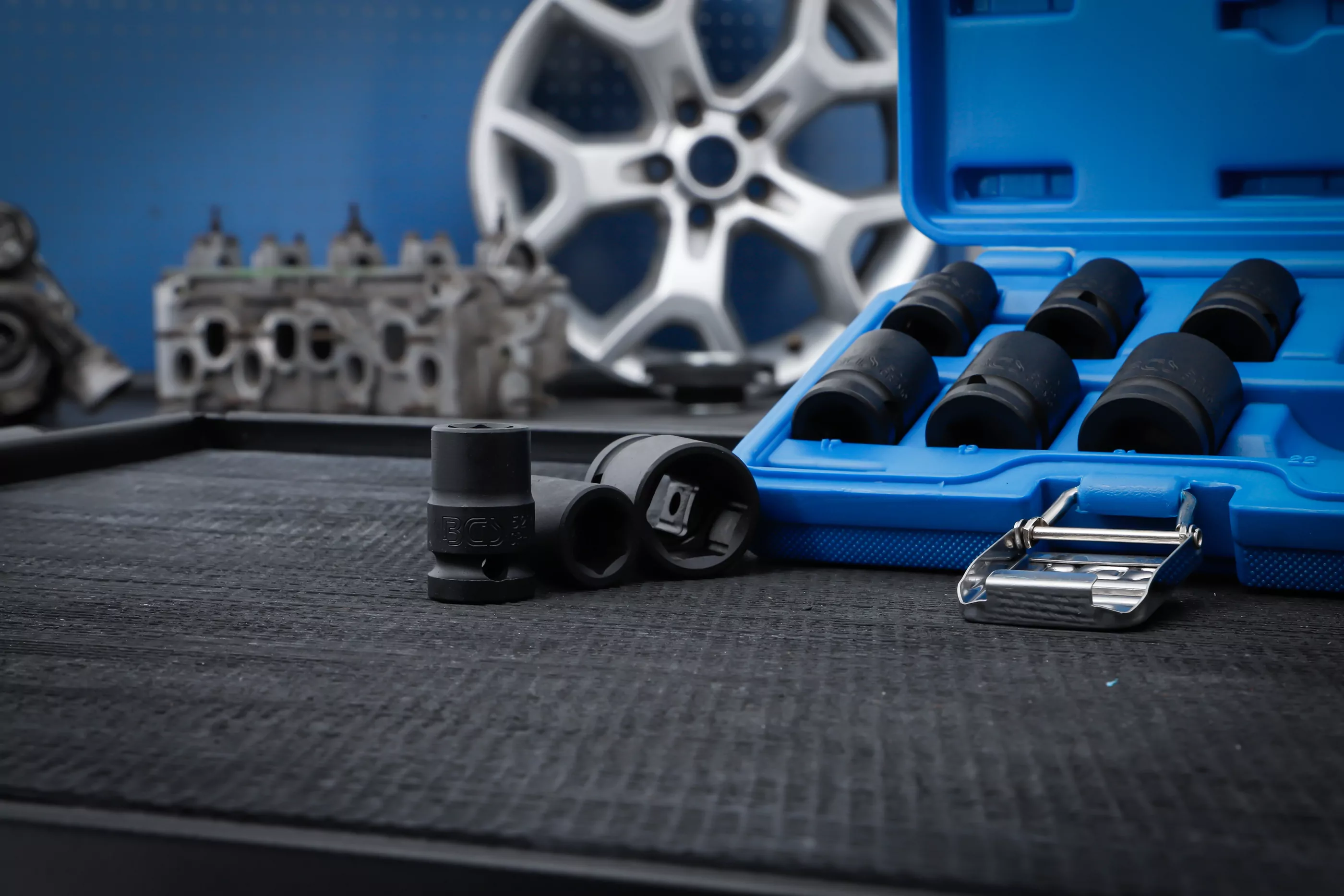 Kraft-Steckschlüssel-Einsatz-Satz Sechskant | Antrieb Innenvierkant 12,5 mm (1/2") | SW 10 - 24 mm | 10-tlg.