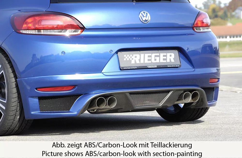 Rieger Heckschürzenansatz für VW Scirocco 3 (13) - 2-tür. 08.08-04.14 (bis Facelift) carbon optik