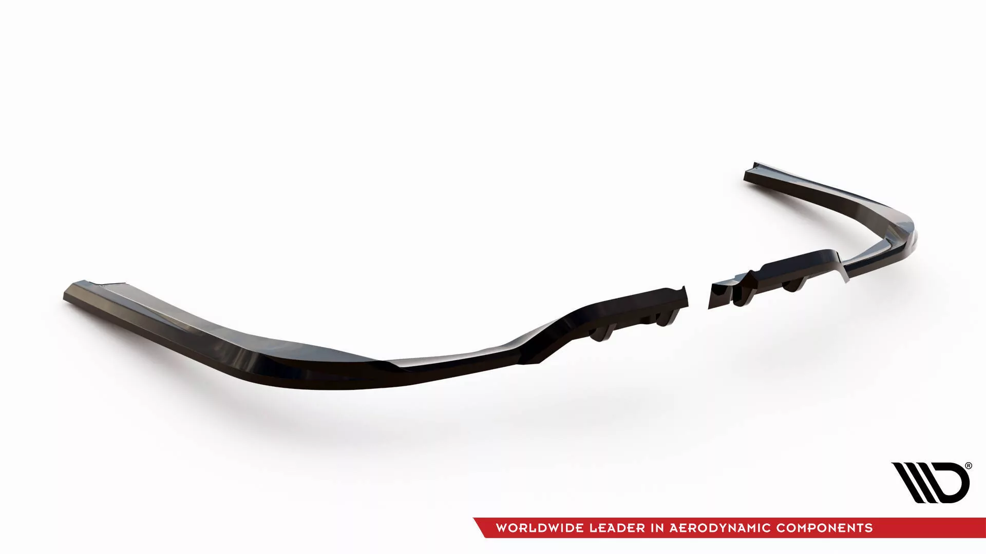 Hinten Splitter (mit Einem Vertikalem Balken) BMW M760e G70 Schwarz Hochglanz
