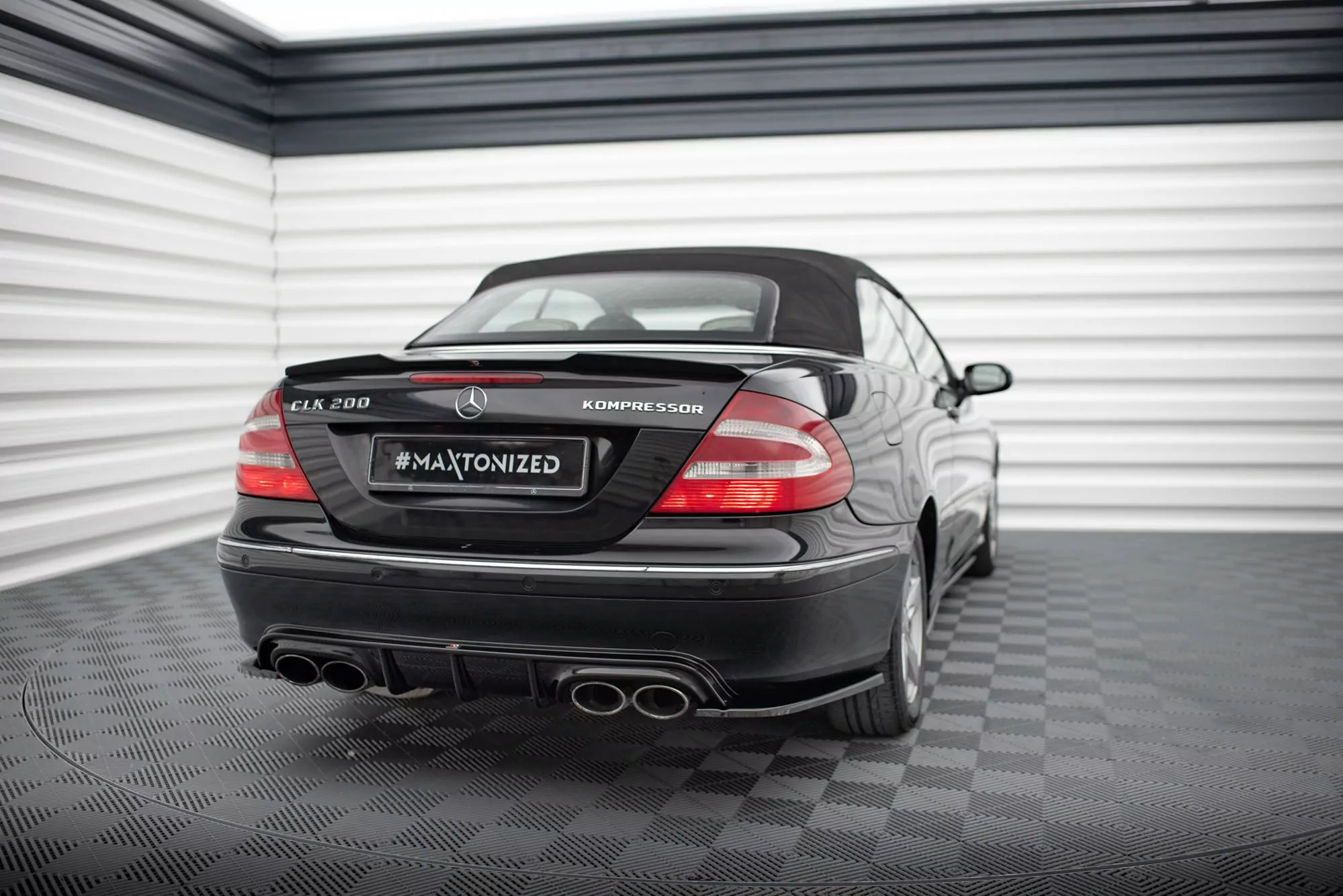 Heck Ansatz Flaps Diffusor V.2 Für Mercedes-Benz CLK W209 Schwarz Hochglanz