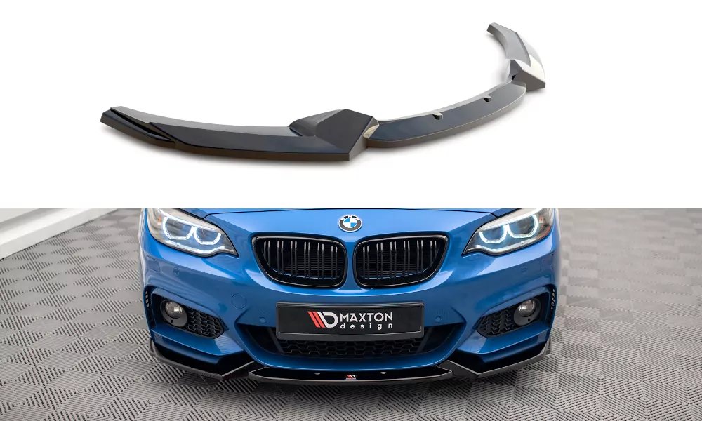 Front Ansatz V.2 Für BMW 2 M-Paket F22 Schwarz Hochglanz