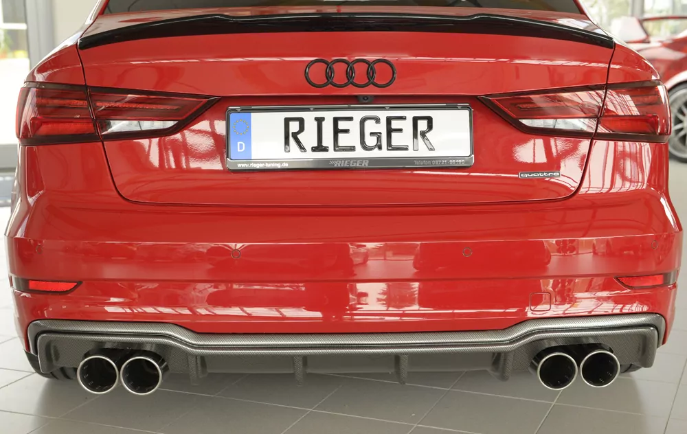 Rieger Heckeinsatz für Audi A3 (8V) - 5-tür. (Limousine 8VS) 09.16- (ab Facelift) carbon optik