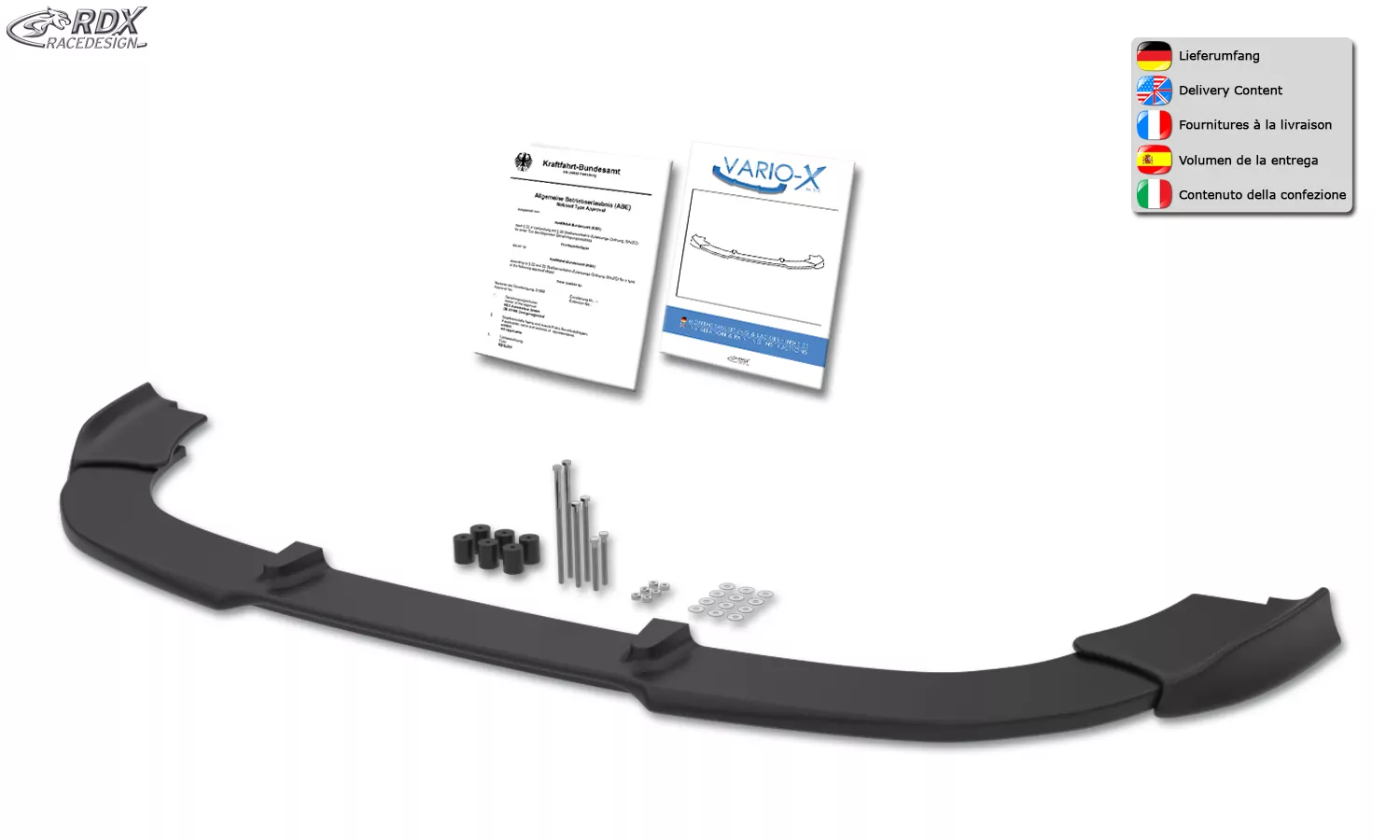 RDX Frontspoiler VARIO-X für TOYOTA Auris E150 (-2010) Frontlippe Front Ansatz Vorne Spoilerlippe