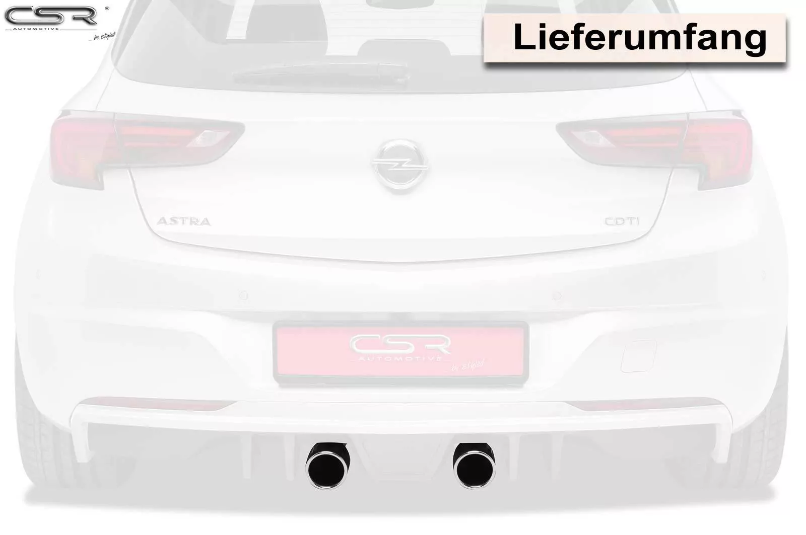 Endrohrblenden für Endschalldämpfer für Opel Astra K ZB154