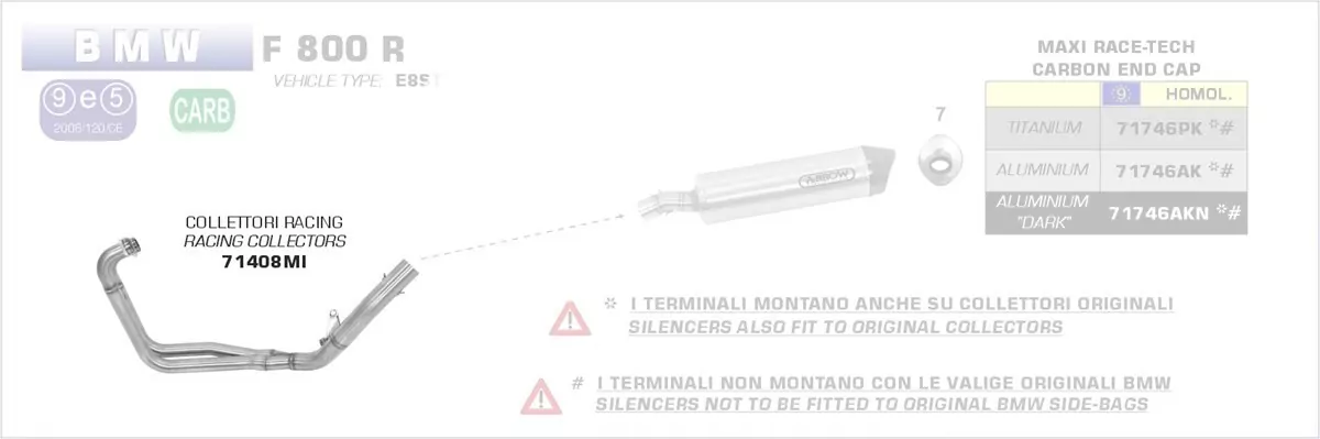 71408MI-Arrow Racing Krümmer BMW F 800 R 09-16