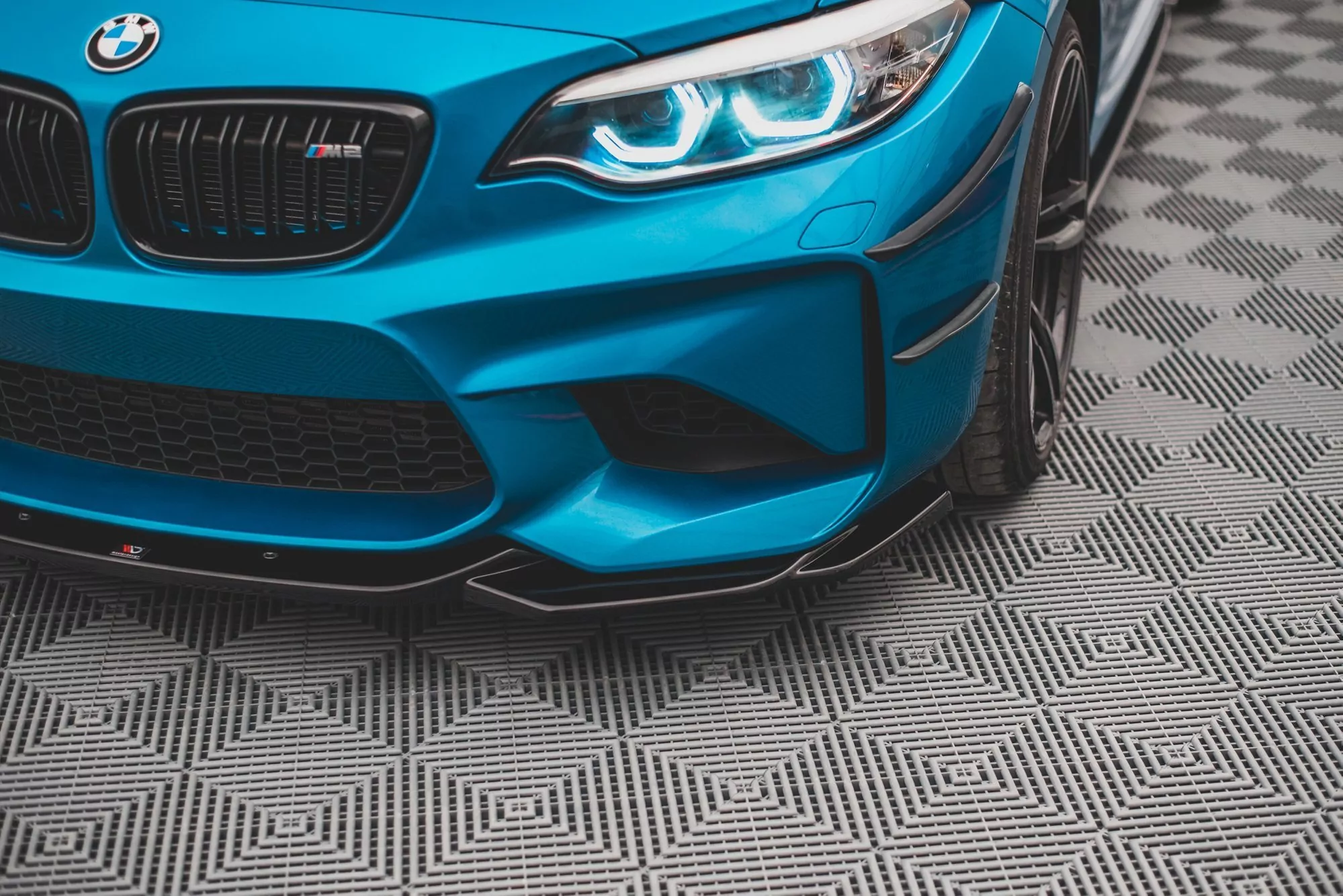 Front Ansatz V.3 Für BMW M2 F87 Schwarz Hochglanz