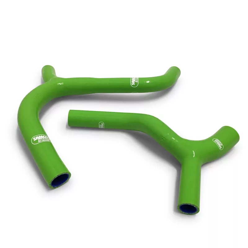 SAMCO SPORT Siliconschlauch Kit Y-Stück - Race Design grün für Kawasaki KX450F Modelljahr 2016-2018