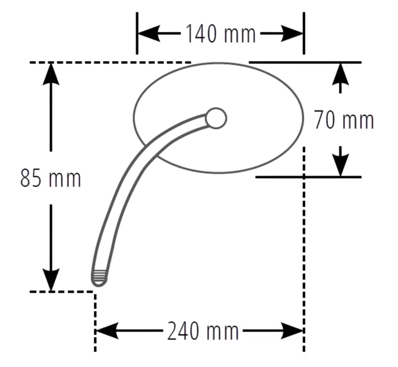 SHIN YO Verkleidungsspiegel Schwarz Rechts (1Stck.)