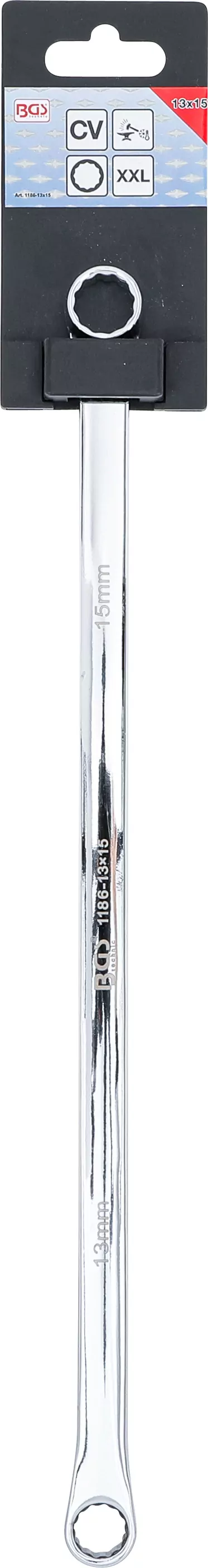 Doppel-Ringschlüssel | extra lang | SW 13 x 15 mm