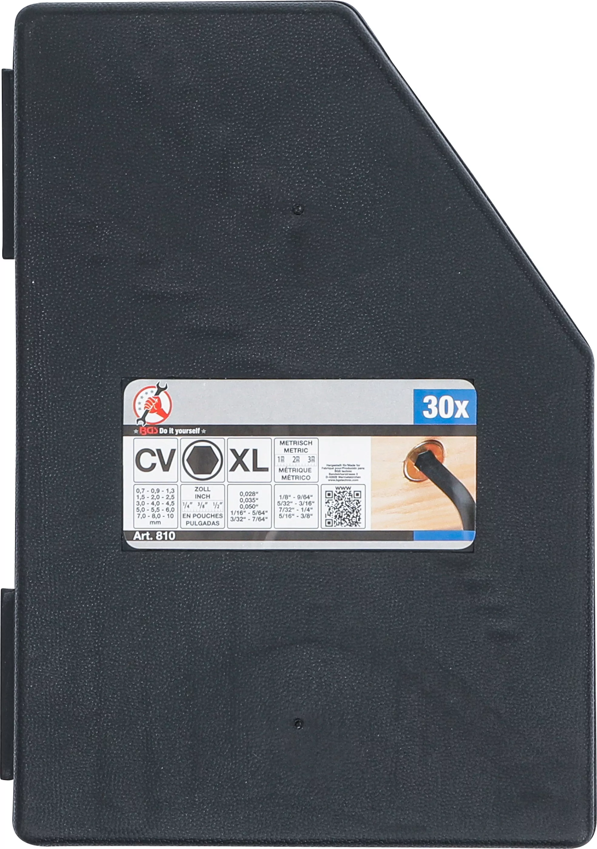 Winkelschlüssel-Satz | Zollmaße/metrisch | Innensechskant | 30-tlg.