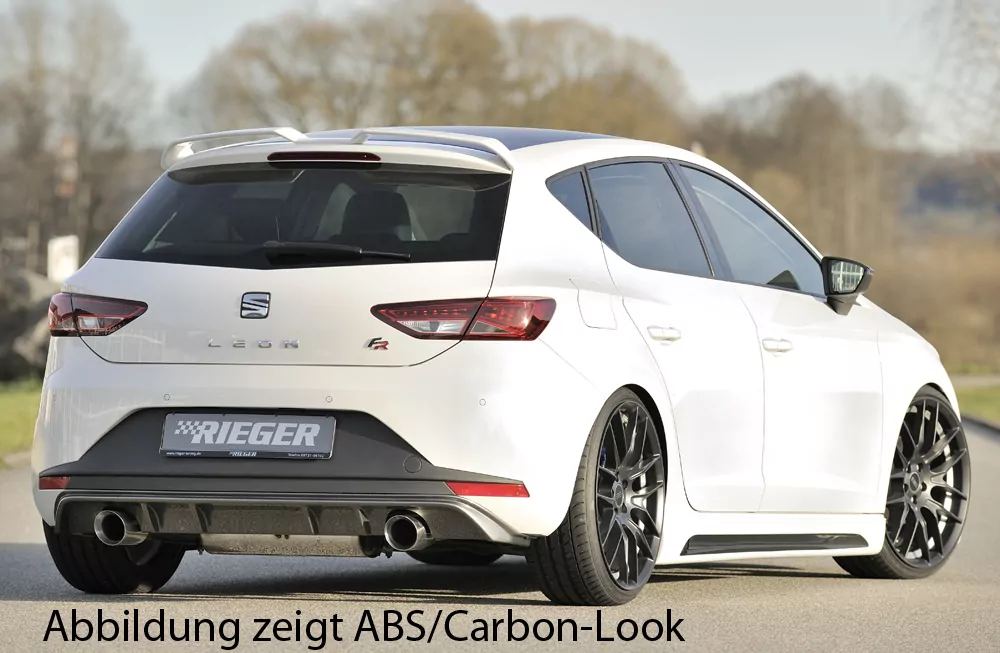 Rieger Heckeinsatz für Seat Leon FR (5F) - 3-tür. (SC) 01.13-12.16 (bis Facelift) carbon optik