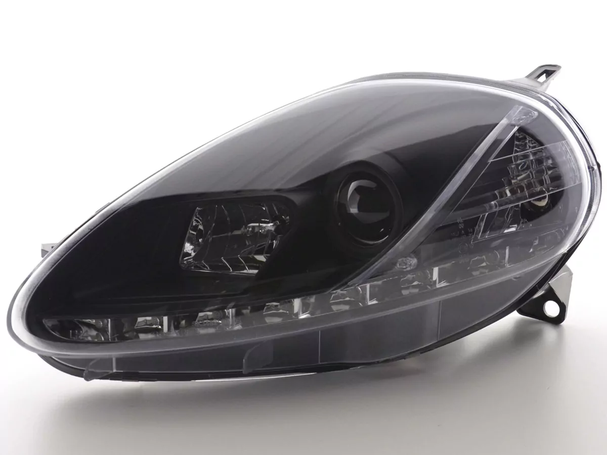 Scheinwerfer Set Daylight LED Tagfahrlicht Fiat Grande Punto 199 schwarz