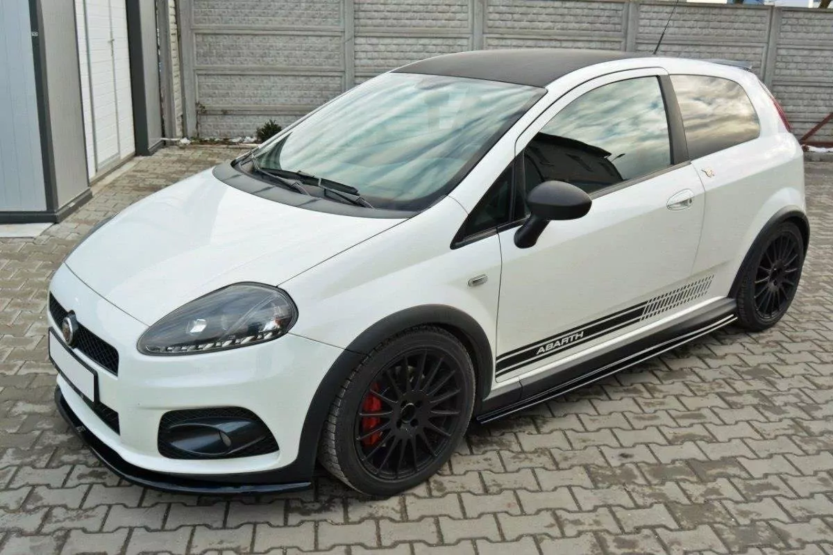 Seitenschweller Ansatz Passend Für Passend Für FIAT GRANDE PUNTO ABARTH Schwarz Hochglanz Schwarz Hochglanz