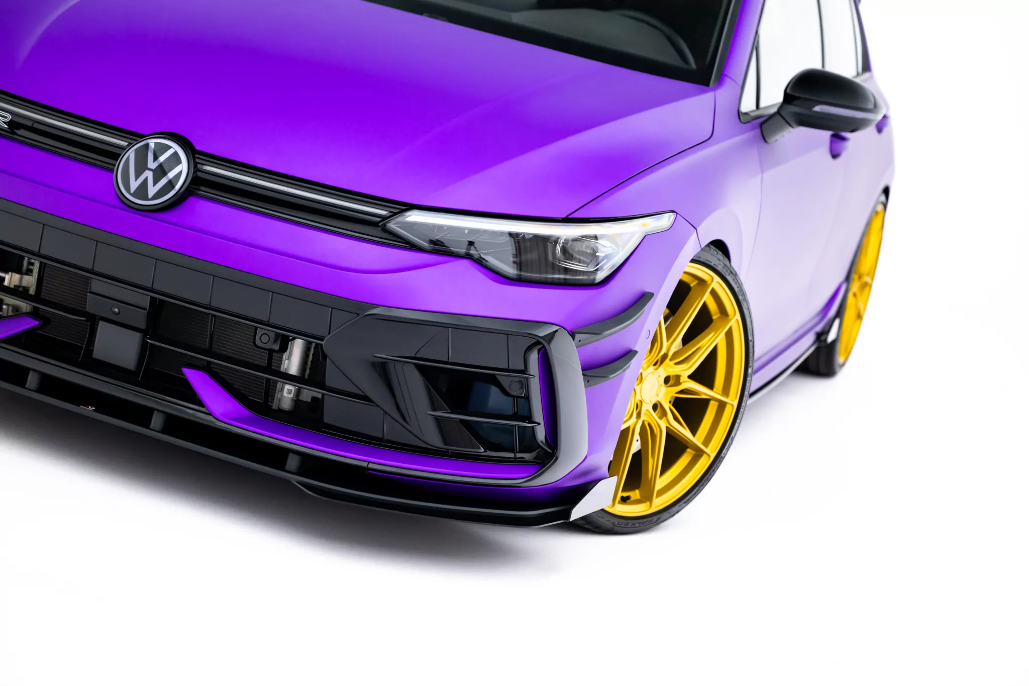 Front Stoßstange Flaps Für Flaps VW Golf R Mk8 Facelift Schwarz Hochglanz