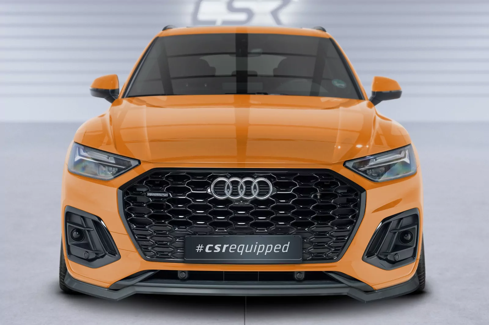 Cup-Spoilerlippe mit ABE für Audi Q5 (FY/FYT) S-Line / SQ5 (FY) CSL677 Schwarz Strukturiert