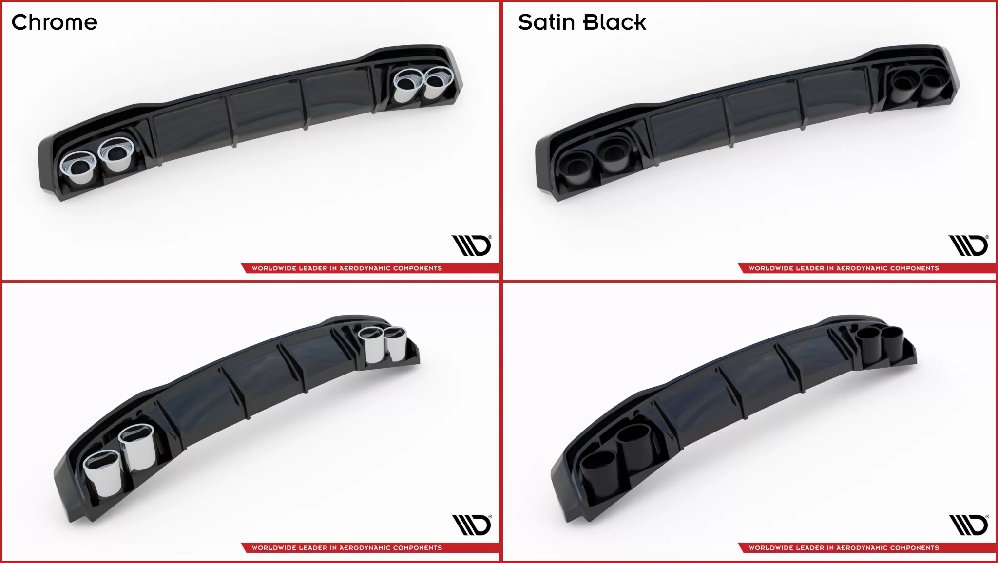 Diffusor Heck Ansatz Für + Endschalldampfer Sportauspuff Attrappe Audi A3 S-Line Sportback 8Y