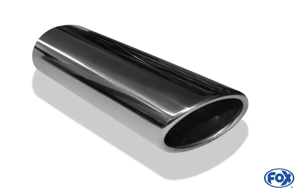 Anschweißendrohr Typ 32  106x71 mm / Länge: 300 mm - oval / eingerollt / 29° abgeschrägt / ohne Absorber