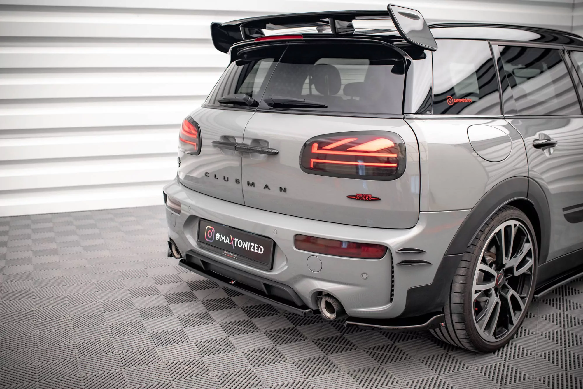Mittlerer Diffusor Heck Ansatz Für Mini Cooper Clubman John Cooper Works F54  Schwarz Hochglanz