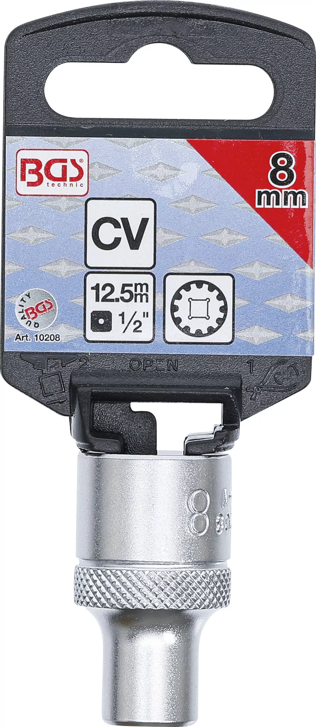 Steckschlüssel-Einsatz Gear Lock | Antrieb Innenvierkant 12,5 mm (1/2") | SW 8 mm