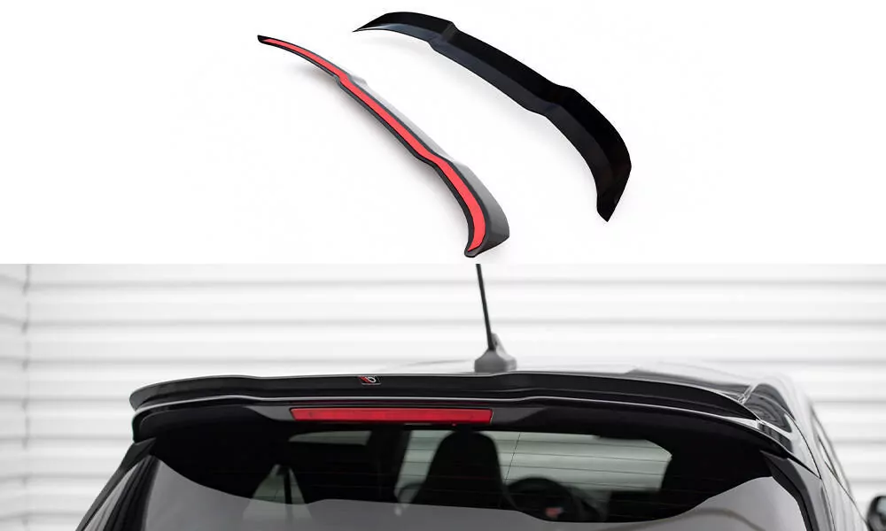 Spoiler CAP Passend Für Passend Für Ford Fiesta Mk8 ST/ST-Line Schwarz Hochglanz Schwarz Hochglanz