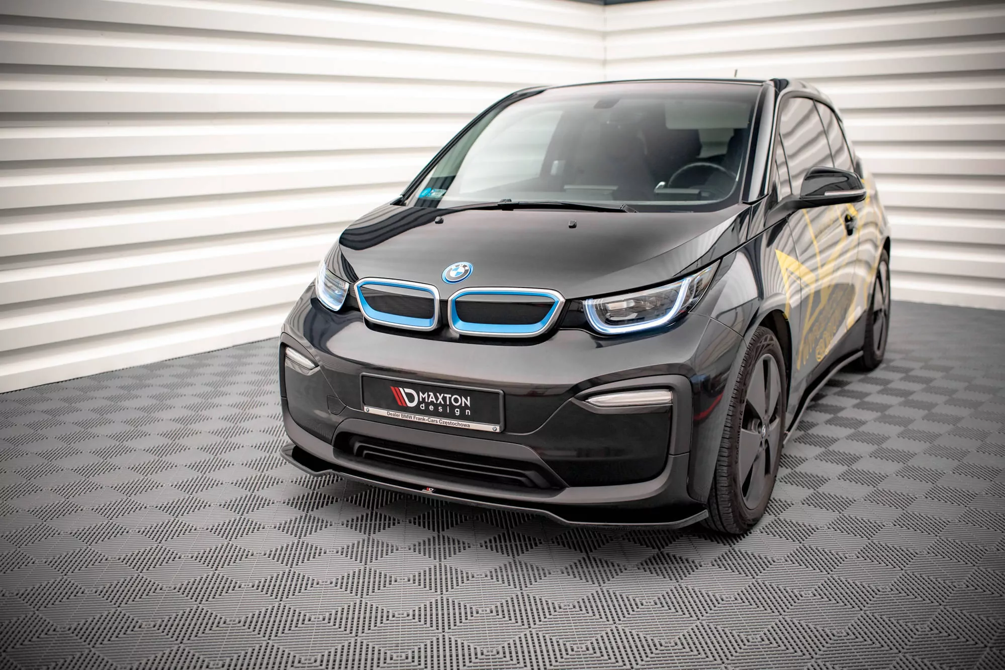Front Ansatz V.1 Für BMW I3 Mk1 Facelift Schwarz Hochglanz